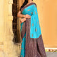 Joban Fashion Sky Blue Crepe Chiffon Pure Handloom Banarasi Silk Saree | Swadesiicart