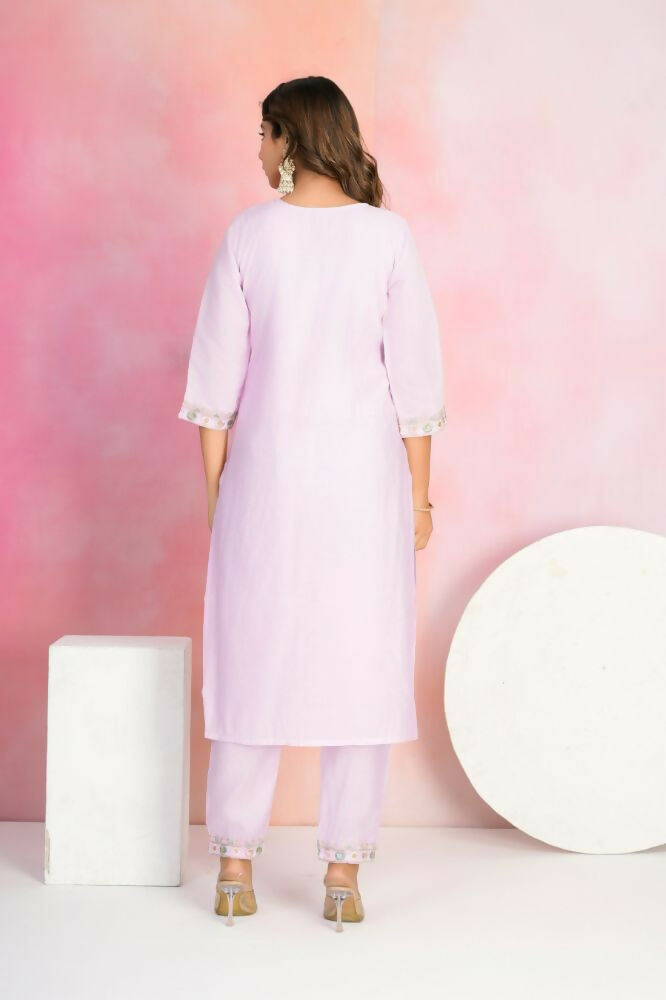 Ethnic Festive Wear Chanderi Pink Stitched Suit With Dupatta - Tanisha | Swadesiicart