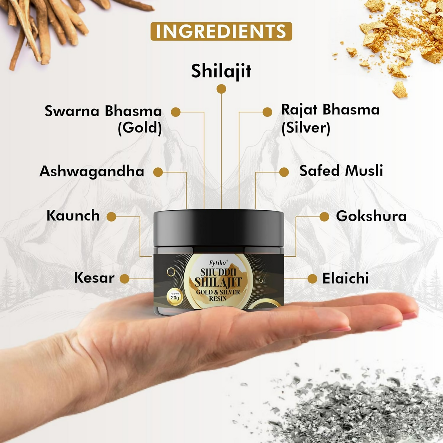 Fytika Shuddh Sj Gold & Silver Resin - Swadesiicart