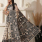 Shree Shyam Fashion Linen Cotton Black & Cream Saree