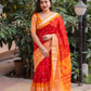 Red Jute Silk Ethnic Motifs Saree with Unstitched Blouse - Hiral Fashion | Swadesiicart