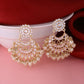 NVR Women Gold-Polished Studded Kundan Chandbali Earrings | Swadesiicart