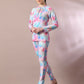 Myshka Women's Multi Printed Round Neck Party Top With Trousers Co-ord set - Swadesiicart