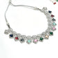 Mominos Fashion Johar Kamal Women Silver-Plated American Diamond Multi Colour Choker Set | Swadesiicart