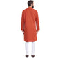 Even Apparels Orange Pure Cotton Men's Kurta With Band Collar | Swadesiicart