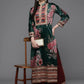 Ahalyaa Women Floral Printed Gotta Patti Velvet Kurta - Green Color | Swadesiicart
