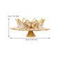 eCraftIndia Gold-Toned & White 2 Pieces Crystal Lotus Shape Brass Diyas | Swadesiicart