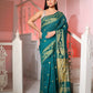 Exclusive Collection Beautiful Green Pure Cotton Woven Handloom Saree With Running Blouse Piece - Swadesiicart
