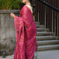 Beatitude Pink Cotton Floral Jamdani Saree