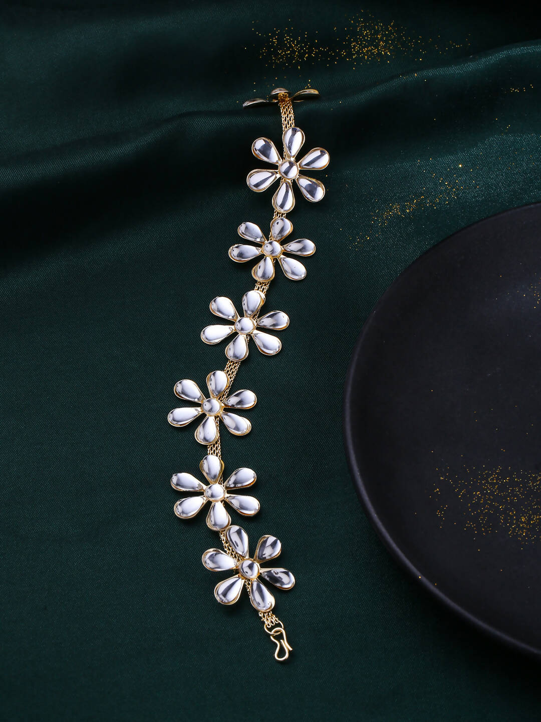 NVR Women's Gold-Polished Traditional Trending Matha Patti | Swadesiicart