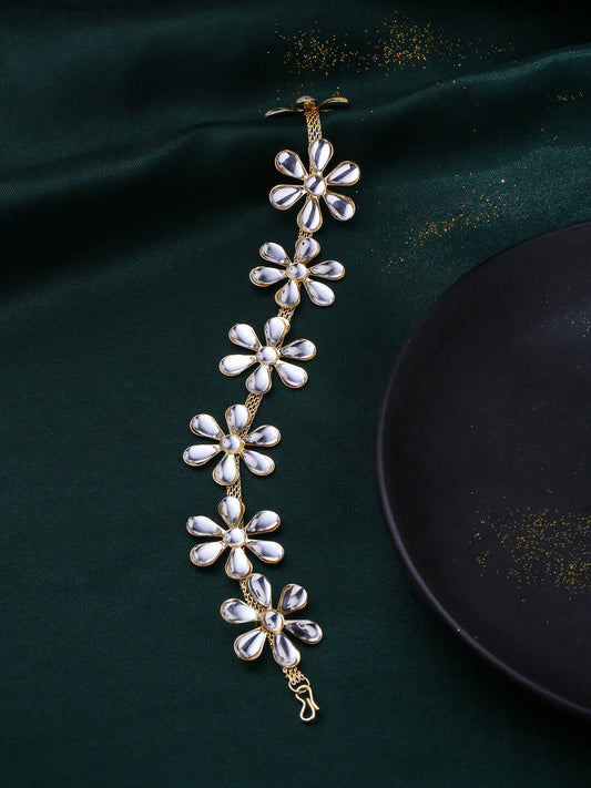 NVR Women's Gold-Polished Traditional Trending Matha Patti | Swadesiicart
