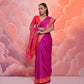 Vishnu Weaves Women's Wine Soft Silk Zari Woven Saree with Blouse - Swadesiicart