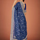 Vamsee Navy Blue Organza Saree - Swadesiicart