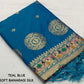 Blue Pure Silk Woven Design Saree with Unstitched Blouse - Hiral Fashion | Swadesiicart