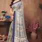 Aafreen Partywear Designer Blue Khadi Fancy Saree