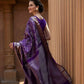 DEIANA'S Beautiful Designer Golden zari Soft Lichi Silk Saree - Majenta - Swadesiicart
