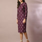 Myshka Women's Magenta Printed Round Neck Party Top With Skirt Co-ord set - Swadesiicart