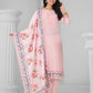 Ethnic Festive Wear Chanderi Viscose Light Peach Stitched Suit With Dupatta - Tanisha | Swadesiicart
