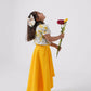 LH Luxury Fashion Ana Puff Sleeve Top & High Low Flared Skirt - Stylish Girls Co-ord Set - Swadesiicart