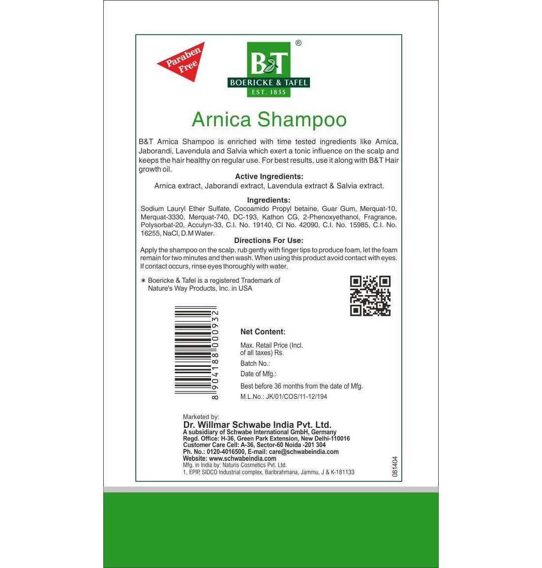 Boericke & Tafel Arnica Shampoo - Swadesiicart