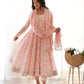 Joban Fashion Peach Kurta Set Organza Sequin Embroidery Work - Swadesiicart