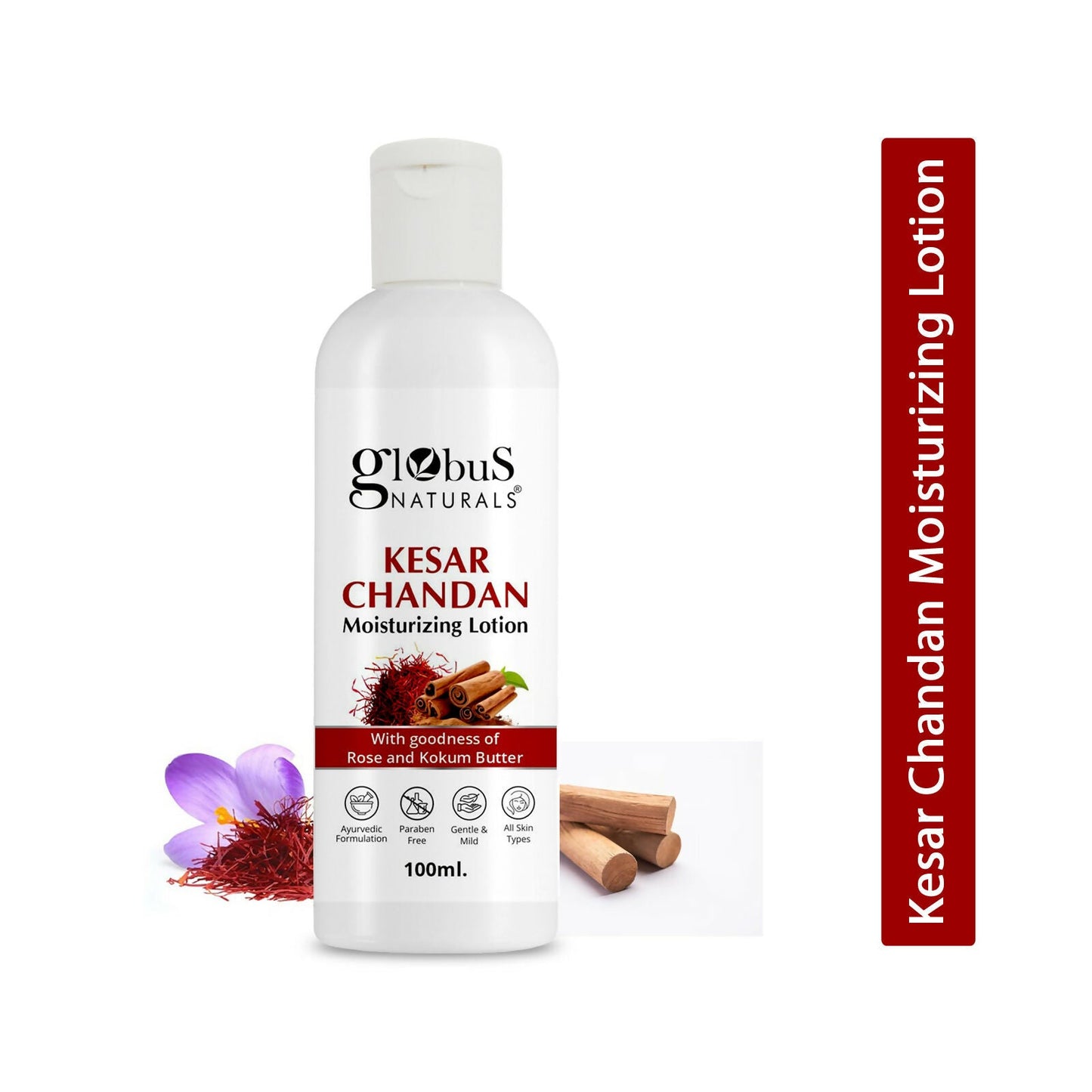 Globus Naturals Kesar Chandan Moisturizing Body Lotion For Silky Soft, Smooth, Radiant Skin, All Skin Types | Swadesiicart