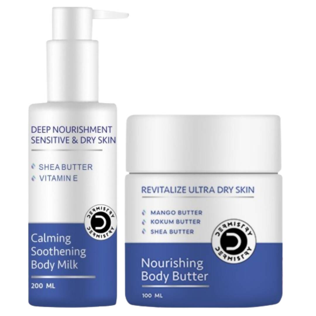 Dermistry Sensitive & Dry Skin Calming Body Butter & Body Milk Lotion - Swadesiicart