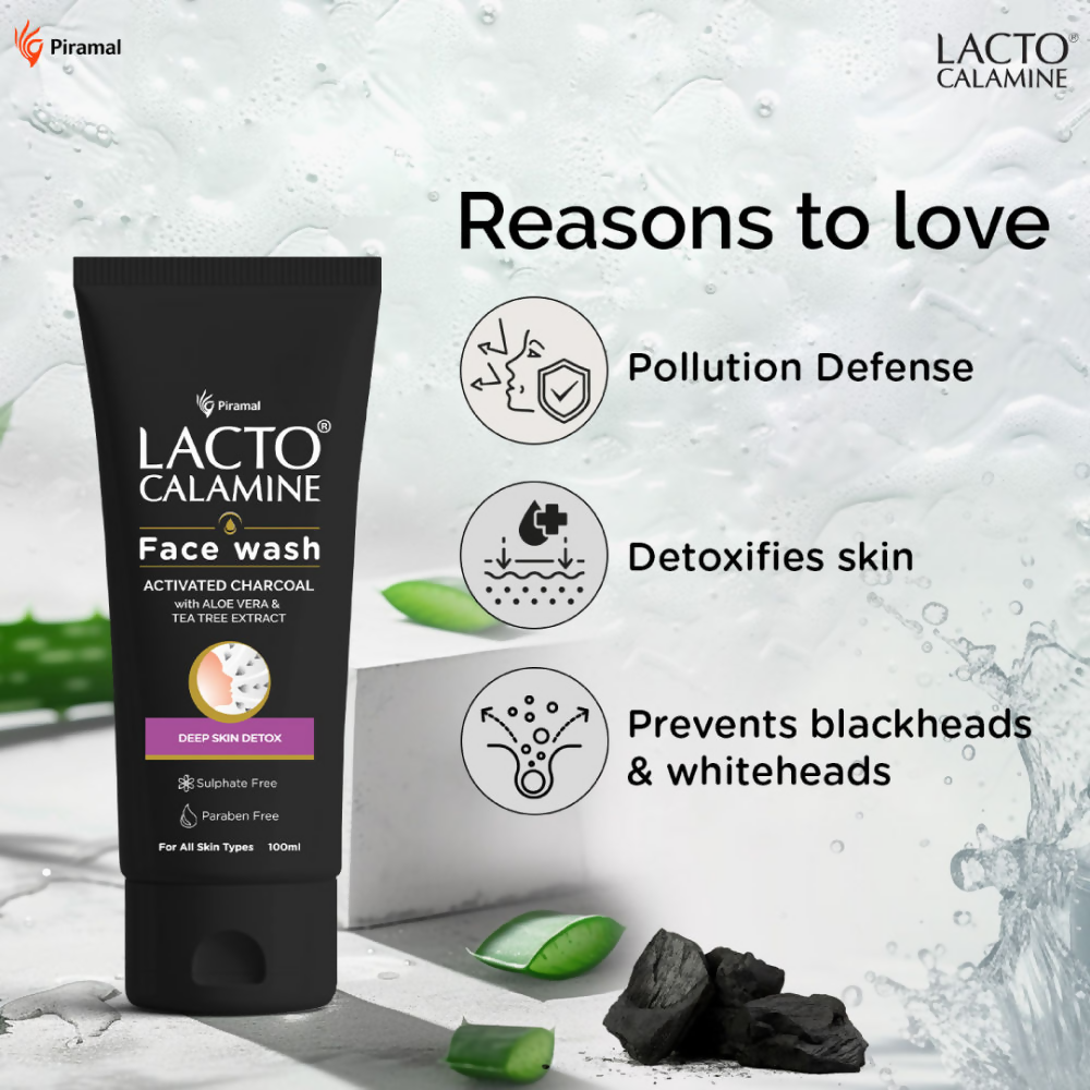 Lacto Calamine Activated Charcoal Face Wash - Swadesiicart