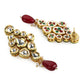 Gold-Polished White Maroon Kundan Studded Beaded Handcrafted Jewellery Set - Ruby Raang - Swadesiicart