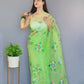 Vamsee Urmila Green Organza Saree - Swadesiicart