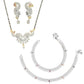 AanyaCentric Gold-Polished Mangalsutra Pendant Earring Set & Silver Plated Anklet