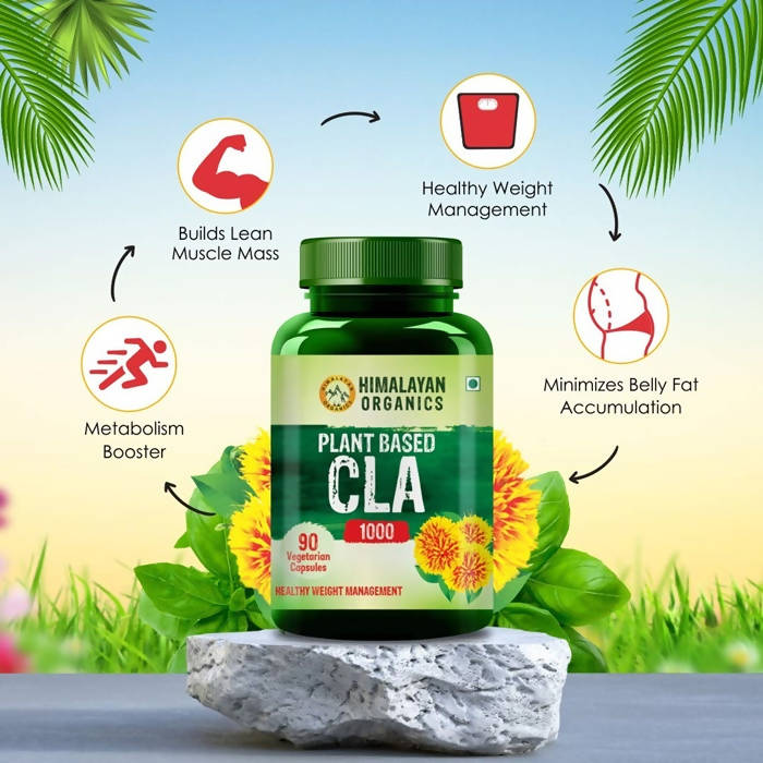 Himalayan Organics Plant Based CLA 1000 Healthy Weight Management Vegetarian Capsules - Swadesiicart