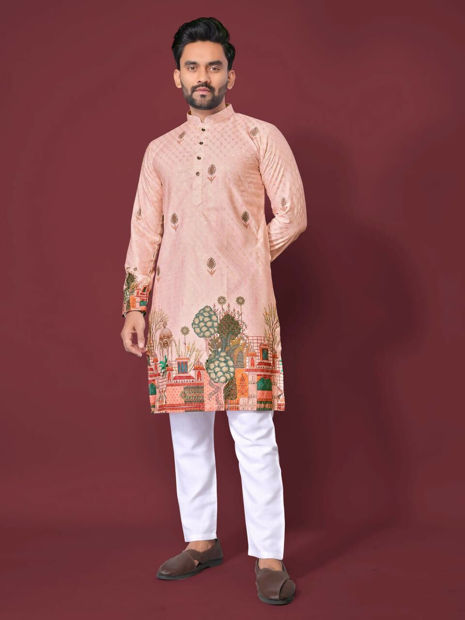 Anaita Light Pink Multicolour Kurta