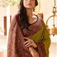 Joban Fashion Grass Green Crepe Chiffon Pure Handloom Banarasi Silk Saree | Swadesiicart