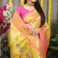 Jyoti Fashion Women's Cream Banarasi Silk Zari Woven Saree with Blouse | Swadesiicart