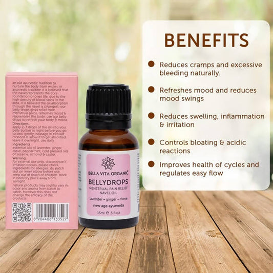 Bella Vita Organic Belly Drops Menstrual Pain Relief Navel Oil | Swadesiicart