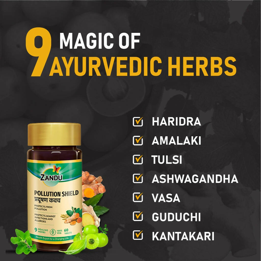 Zandu Pollution Shield Tablets - Swadesiicart