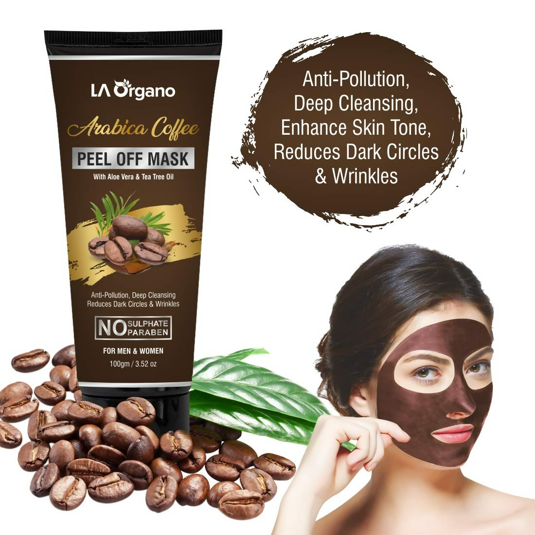 LA Organo Arabica Coffee Peel Off Mask | Swadesiicart
