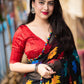 Black Poly Georgette Ethnic Motifs Saree with Unstitched Blouse - Hiral Fashion | Swadesiicart