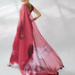 Burgundy Organza Designer Printed Saree - Shezlin