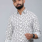 Miravan Men's White Spread Collar Bird Print Casual Shirt | Swadesiicart