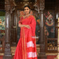 Very Much Indian Handloom Cotton Viscose Ilkal Saree Bright Red With Red Border | Swadesiicart