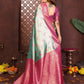 Aastha Fashion Sea Green Tissue Silk Weaving Saree