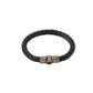 NVR Men's Black Leather Bracelet - Swadesiicart
