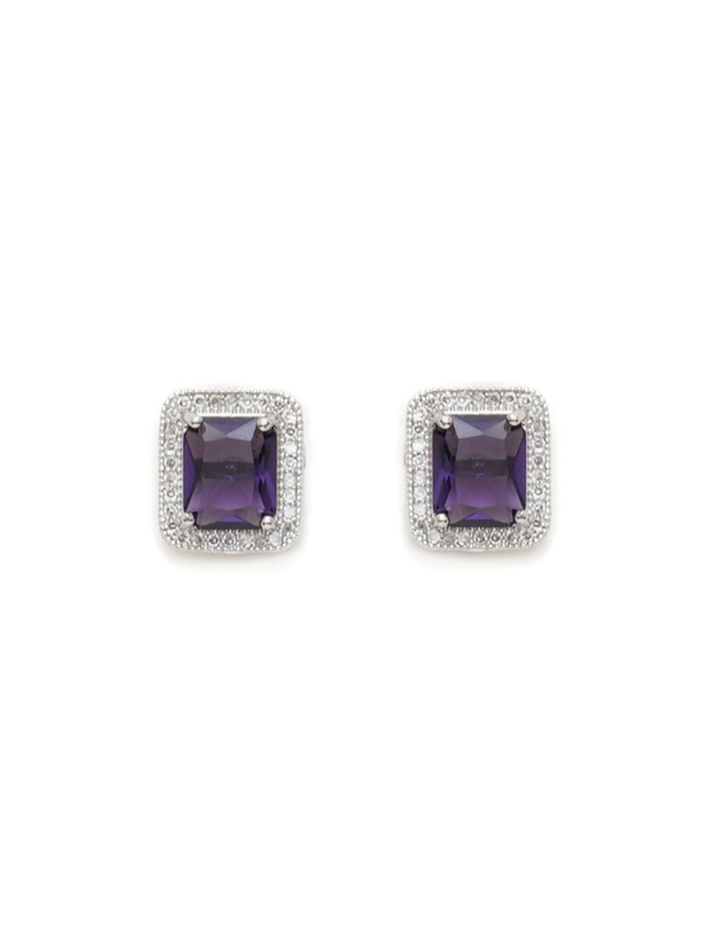 stone stud (purple) - Ruby Raang - Swadesiicart