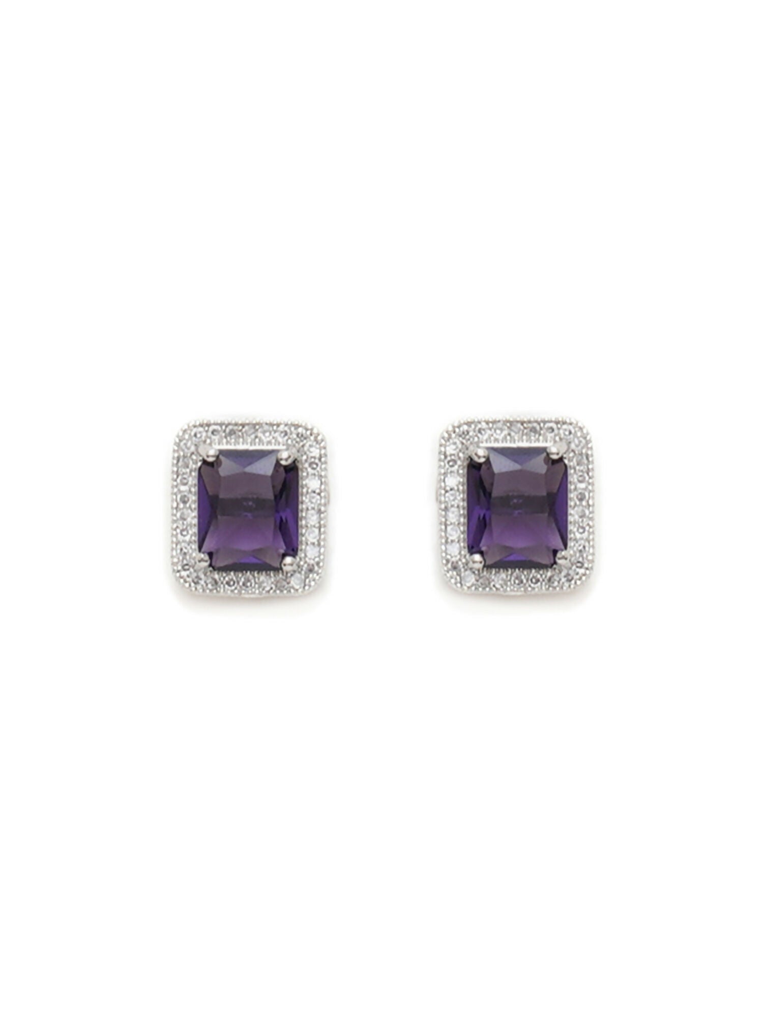 stone stud (purple) - Ruby Raang - Swadesiicart