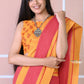 Very Much Indian Traditional Patteda Anchu Ilkal Handloom Saree-Disperse Orange | Swadesiicart