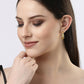 NVR Women Gold-Polished Alloy Circular-Shaped Half Hoop Earrings - Swadesiicart