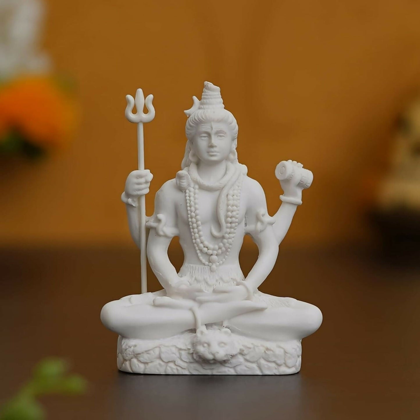 eCraftIndia White Polyresin Lord Shiva Statue - Swadesiicart
