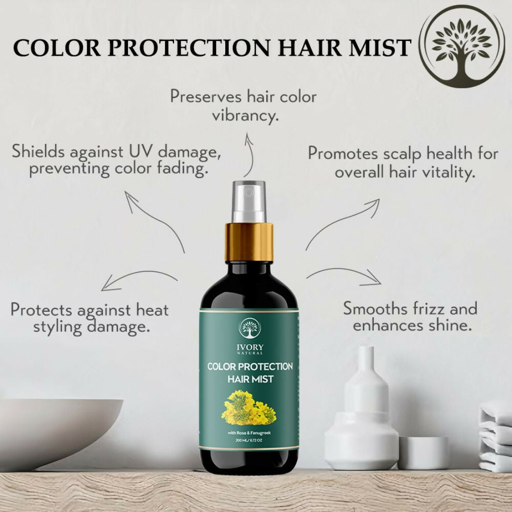 Ivory Natural Color Protection Hair Mist - Locks In Vibrant Hues, Adds Luminous Shine | Swadesiicart
